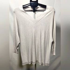 Coldwater Creek Women's Light Gray Shimmer Sweater-Size 2X